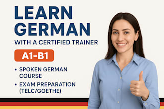 teach you spoken german a1 to b2 with free demo class