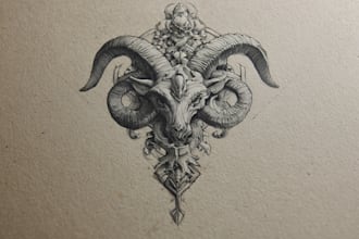 create fantasy sketch logo