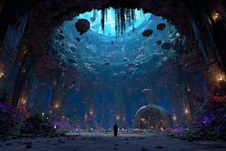 create 2d environment art, concept art, fantasy art, sci fi