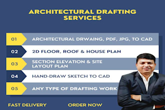 architectural floor, roof and house plans PDF to cad