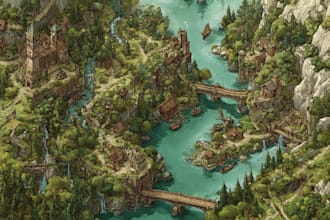draw fantasy map illustration