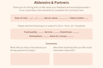 create a restaurant survey form