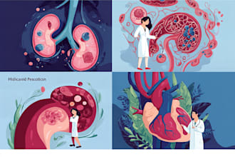 draw anatomy and medical vector illustration