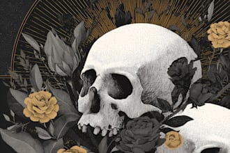 craft dark art illustration with engraving style