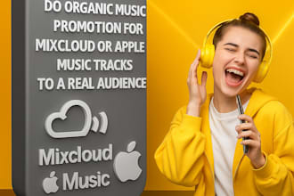 do organic music promotion for mixcloud or apple music tracks to a real audience