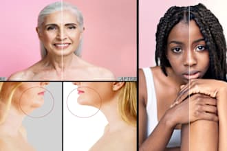 portrait and headshot retouch reduce double chin face body reshape