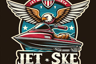 design high quality vintage jet ski logo with t shirt design