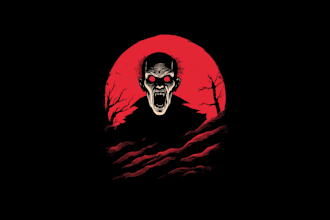 create dark scary classic vintage horror logo design
