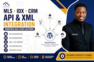 integrate mls, idx, property CRM, API, XML or CSV feed into wordpress