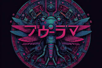 design mecha, cyberpunk, techwear or streetwear logo