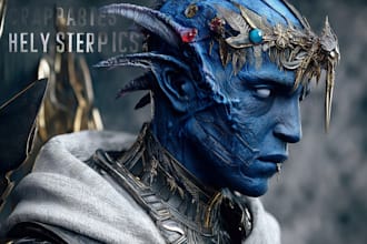 create fantasy, sci fi, character with hyperrealistic style