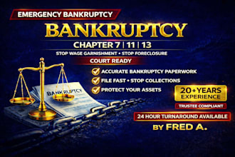 prepare bankruptcy documents for chapter 7, 13 or 11