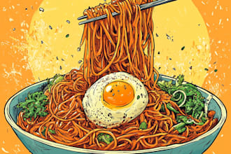 create an food pop art for won style