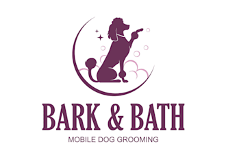 do custom modern dog, salon, grooming logo design