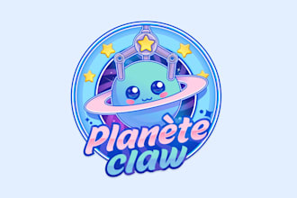 design claw planet machine arcade logo