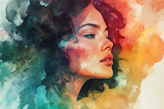 paint a watercolor and gouache landscape illustration