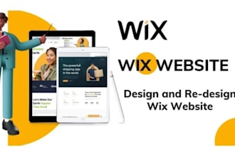 design and redesign wix website, wix landing page, wix store, wix business site
