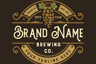 professional vintage brewery logo,badges,tshirt design