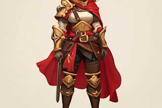 cerate a game character art and game character concept art
