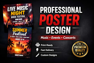 design minimalist poster lead magnet for event or brand, concert music canva pdf