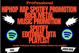 boosty hiphop music rock metal promotion spotify editorial playlist listeners