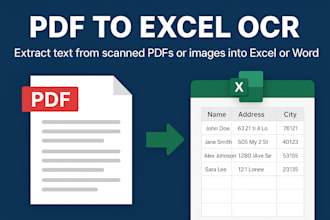 extract data from pdfs and images to excel using ocr