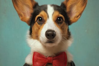 create a cute disney style pet portrait