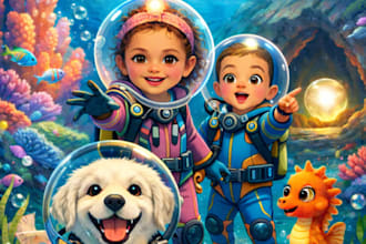 ghostwrite children stories, create children book illustration for kids story