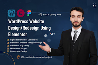 be elementor expert to, design, redesign, wordpress support