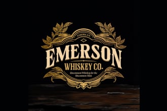 design retro whiskey company logo