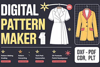make sewing pattern, pattern grading for apparel and clo3d