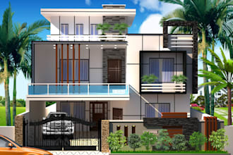 remodel 3d exterior of your house facade, commercial building, sketchup modeling