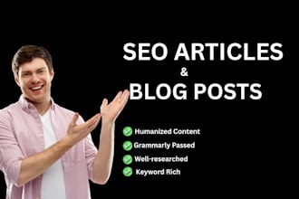 do article writing, blog post writing, copywriting as website seo content writer