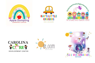 design minimalist preschool,mother care,childcare, daycare kids logo