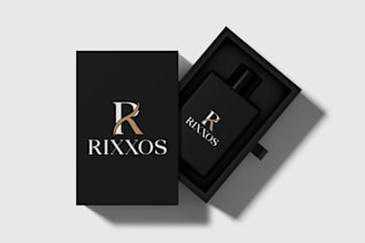 design luxury perfume letter logo and cosmetic packaging design