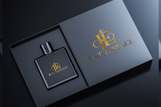 design luxury perfume letter logo and cosmetic packaging design