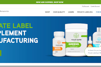 build fitness supplement website for sarms peptides muscle growth nutraceutical