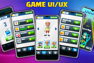 design stunning 2d game graphics, 2d and 3d game UI