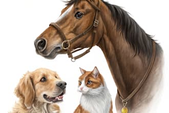 draw realistic digital pet portrait dog, cat, horse