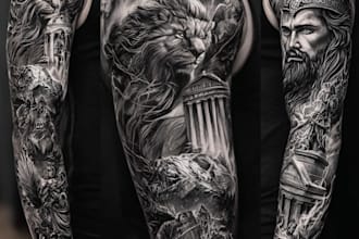 professionally design your sleeve tattoo, chest or any tattoos