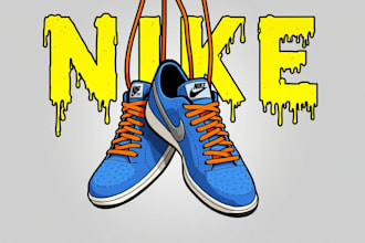 make an amazing nike sneakers logo design for your company