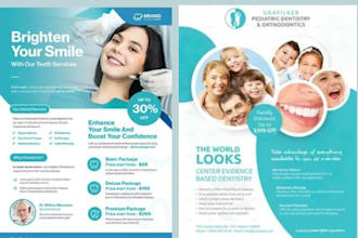 design a modern dental flyer for dentists and clinics