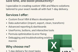 simplify ms excel work and automate your work for just 5 dollar in a day