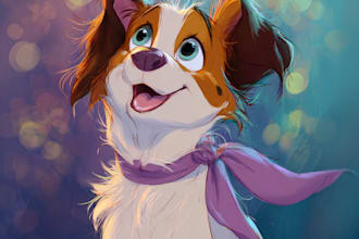 draw a cute disney style pet portrait