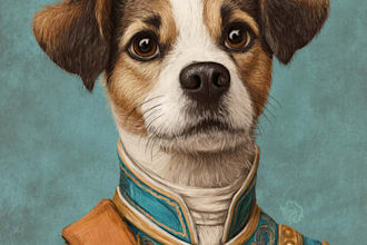 design a custom disney pet portrait illustration