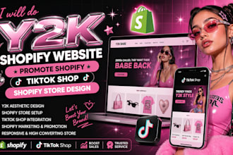 y2k shopify website promote shopify tiktok shop shopify store design