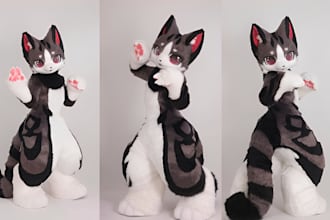 create custom fursuit fursona avatar tail fursuit furry art reference sheet