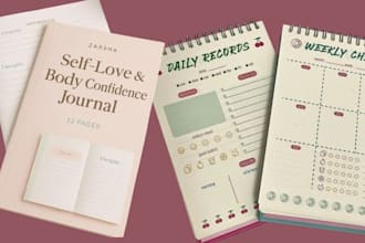 do journal design, workbook, planner, fillable pdf, calendar, canva ebook design
