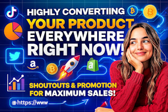website link promotion, twitter, tiktok shoutout, amazon cypto product promotion