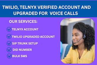 set up voip, 3cx, telnyx, twilio, sip trunk, did number to power your business